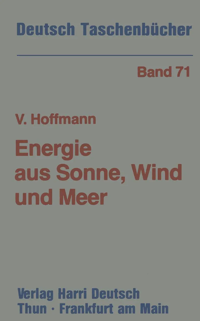Cover: 9783322007643 | Energie aus Sonne, Wind und Meer | Volker U Hoffmann | Taschenbuch