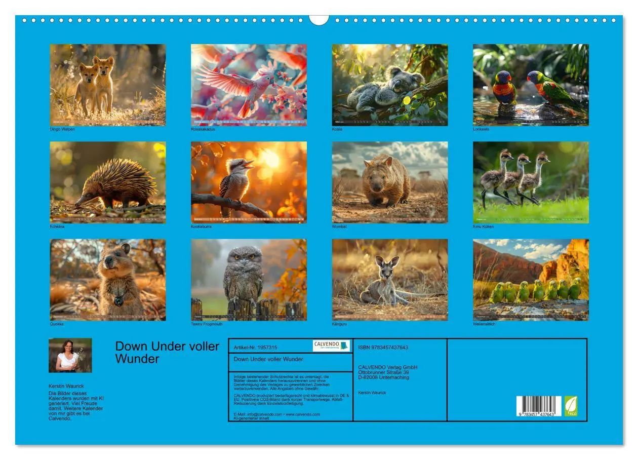 Bild: 9783457437643 | Down Under voller Wunder (Wandkalender 2026 DIN A2 quer), CALVENDO...
