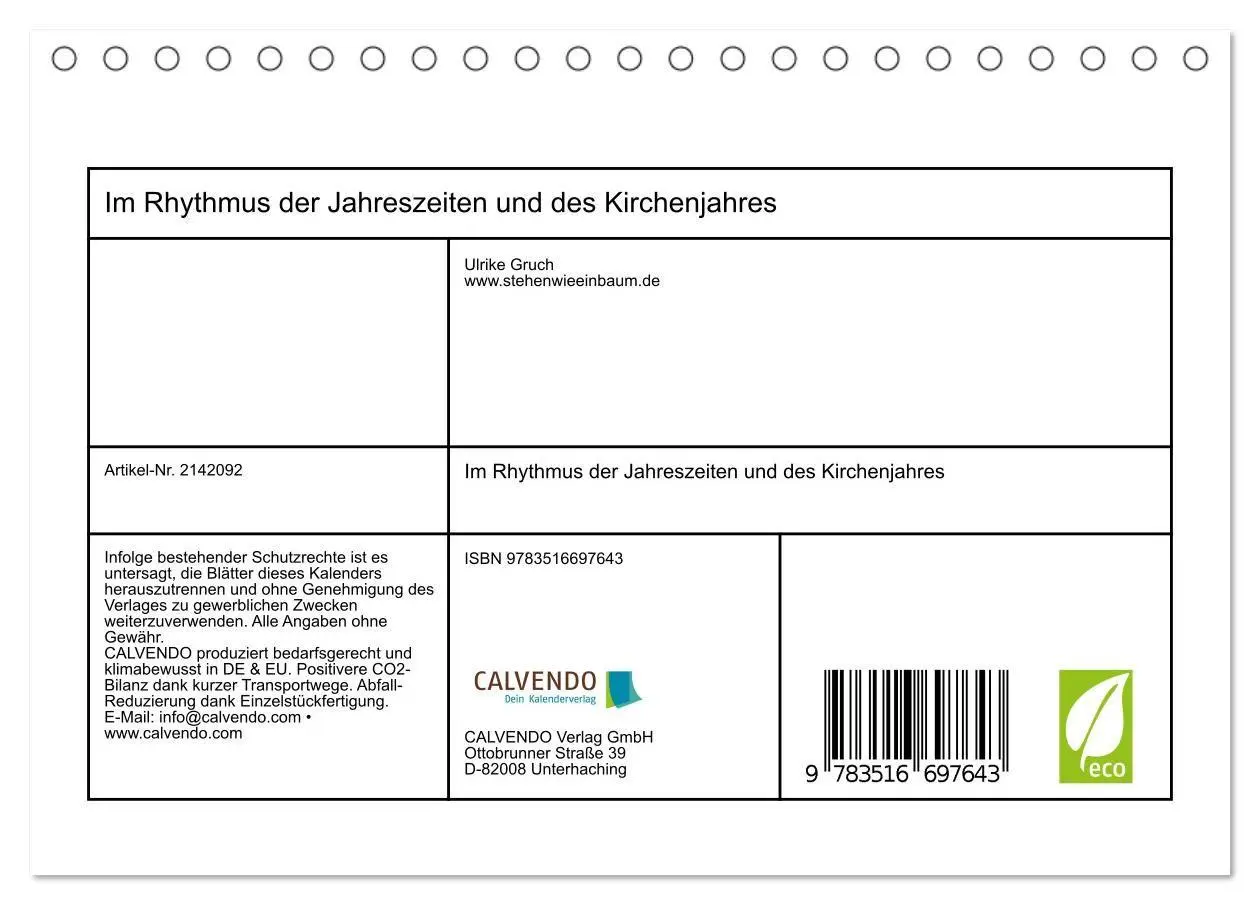 Bild: 9783516697643 | Im Rhythmus der Jahreszeiten und des Kirchenjahres (Tischkalender...