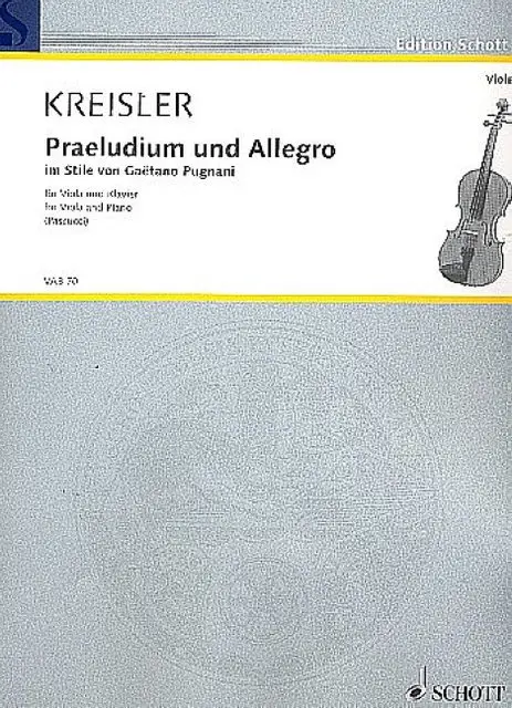Cover: 9790001157643 | Praeludium und Allegro | Fritz Kreisler | Broschüre | 16 S. | Deutsch