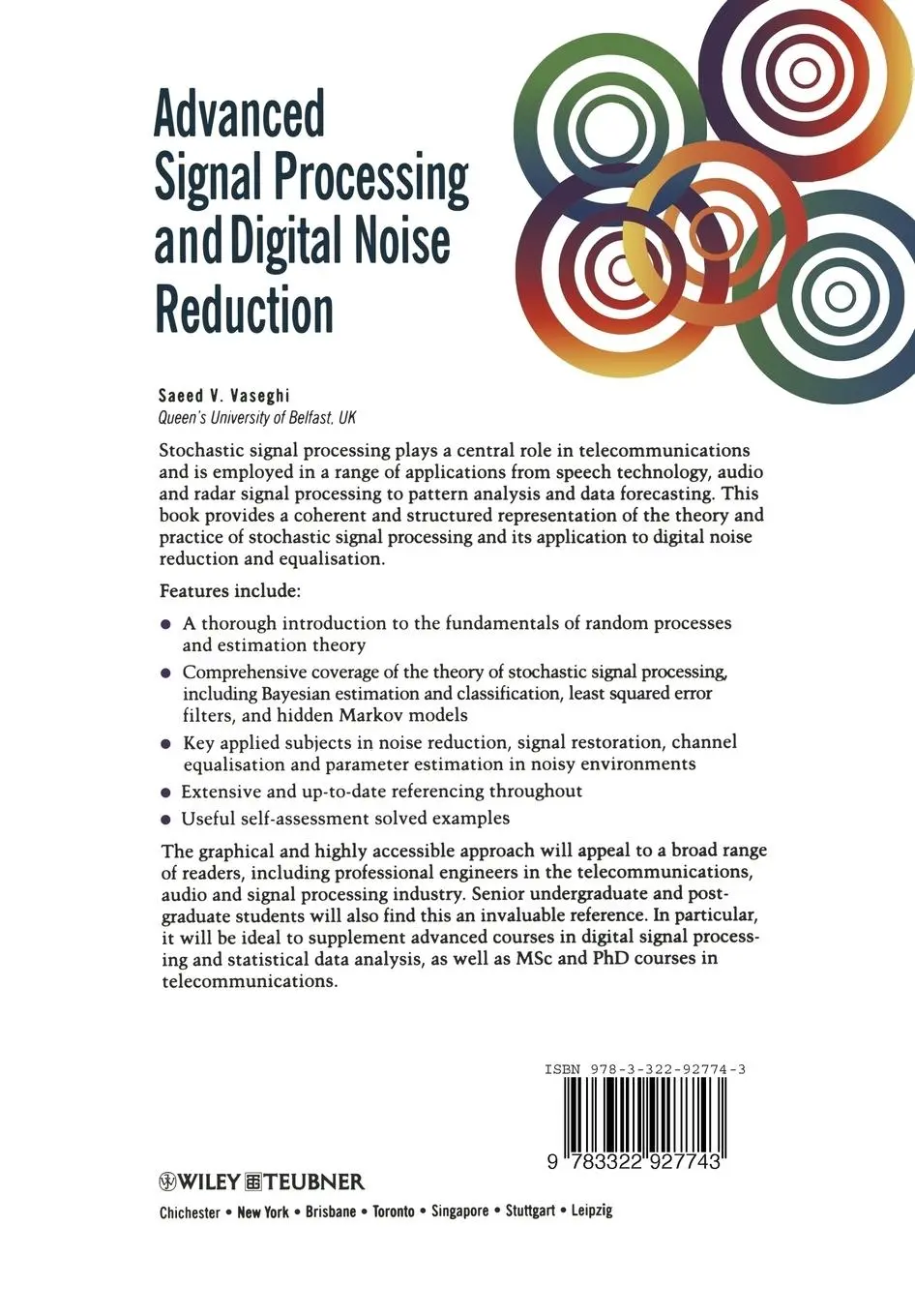Rückseite: 9783322927743 | Advanced Signal Processing and Digital Noise Reduction | Vaseghi