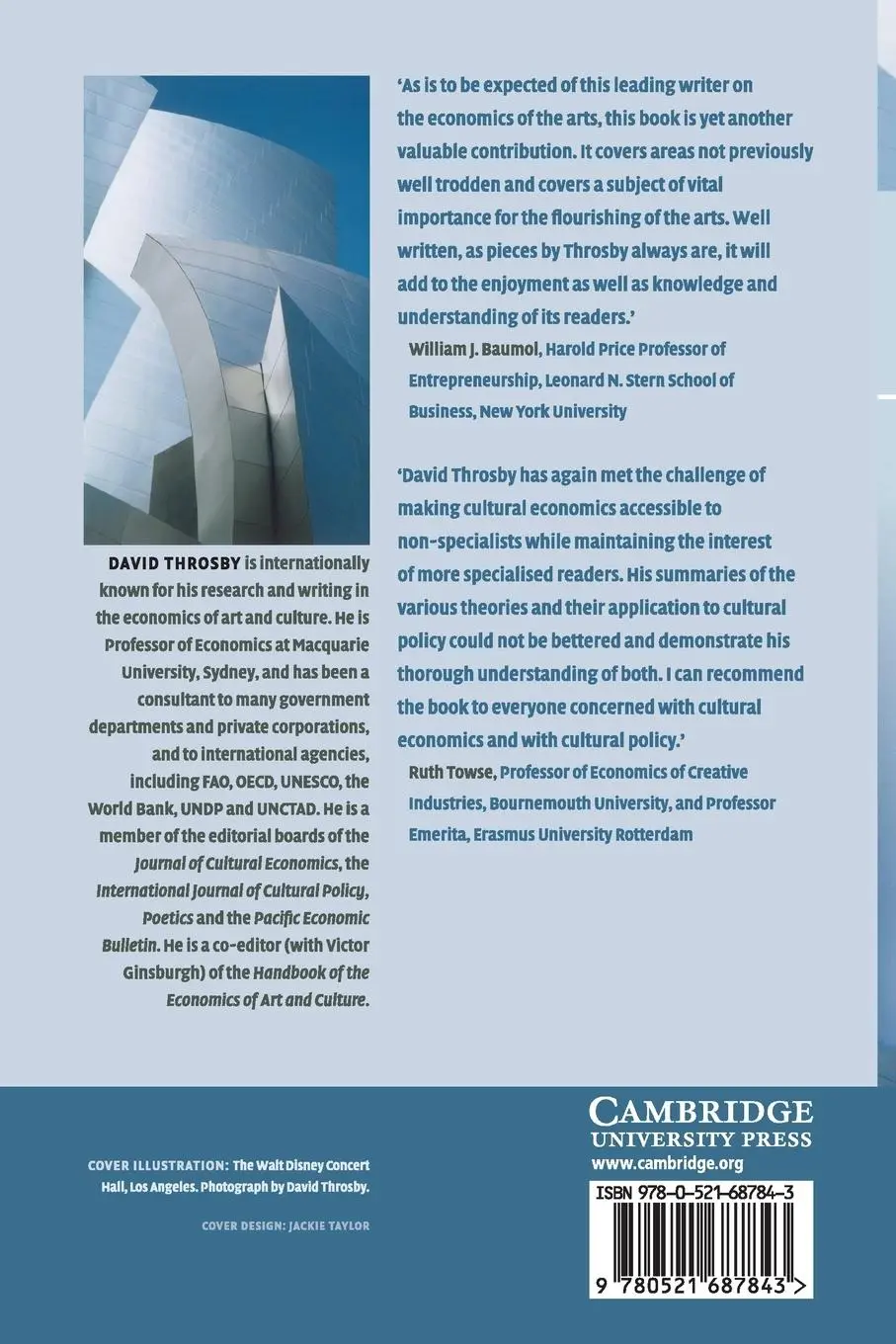 Rückseite: 9780521687843 | The Economics of Cultural Policy | David Throsby | Taschenbuch | 2017