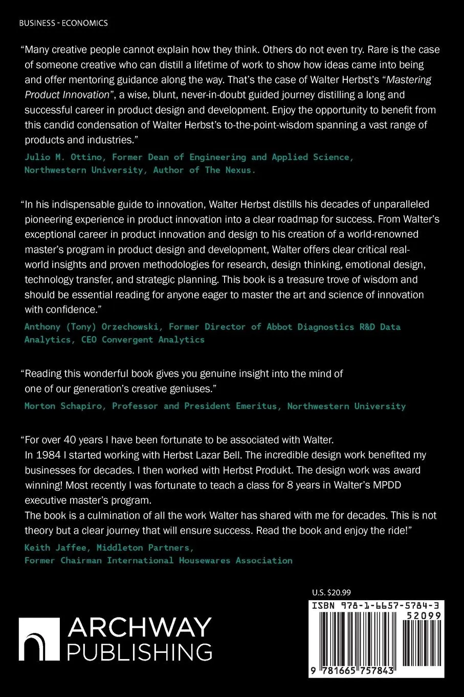 Rückseite: 9781665757843 | Mastering Product Innovation | Walter B. Herbst | Taschenbuch | 2024