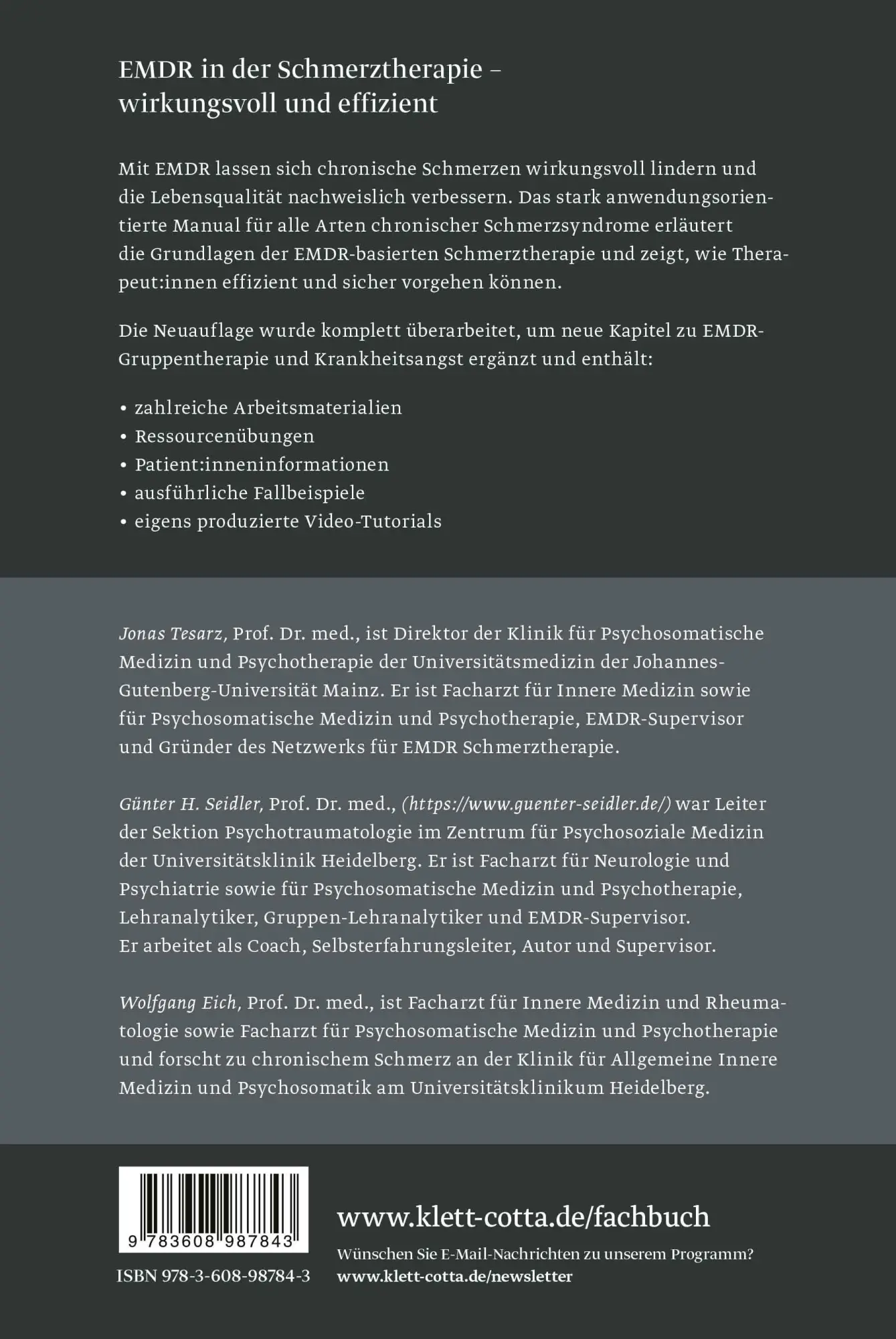 Rückseite: 9783608987843 | Schmerzen behandeln mit EMDR | Das erweiterte Praxishandbuch | Buch