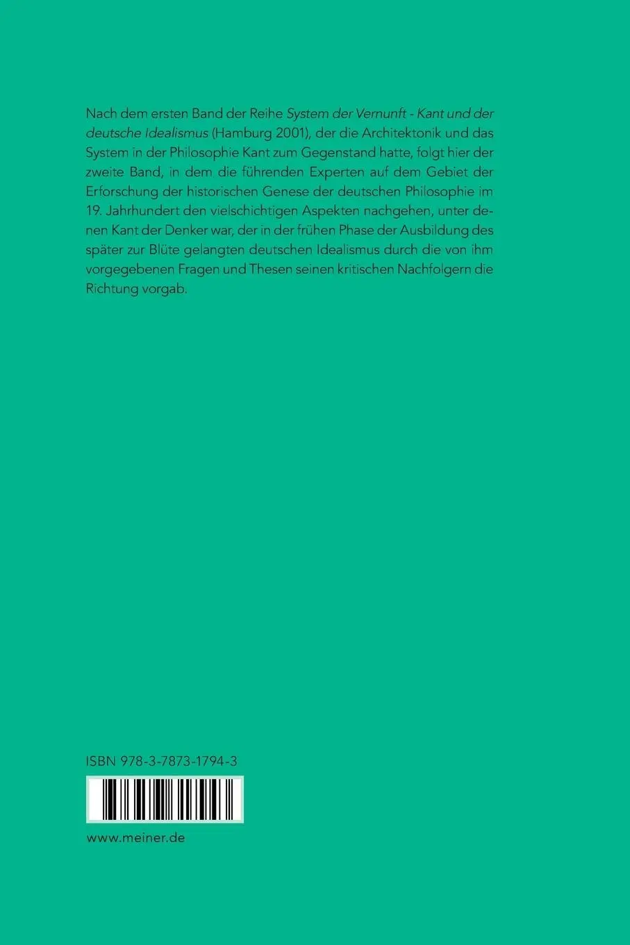 Rückseite: 9783787317943 | Kant und der Frühidealismus | Jürgen Stolzenberg | Taschenbuch | 2007