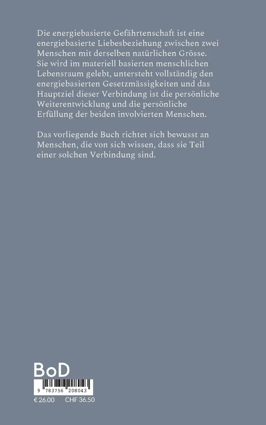 Rückseite: 9783756208043 | Energiebasierte Gefährtenschaft | Susanne Edelmann | Taschenbuch