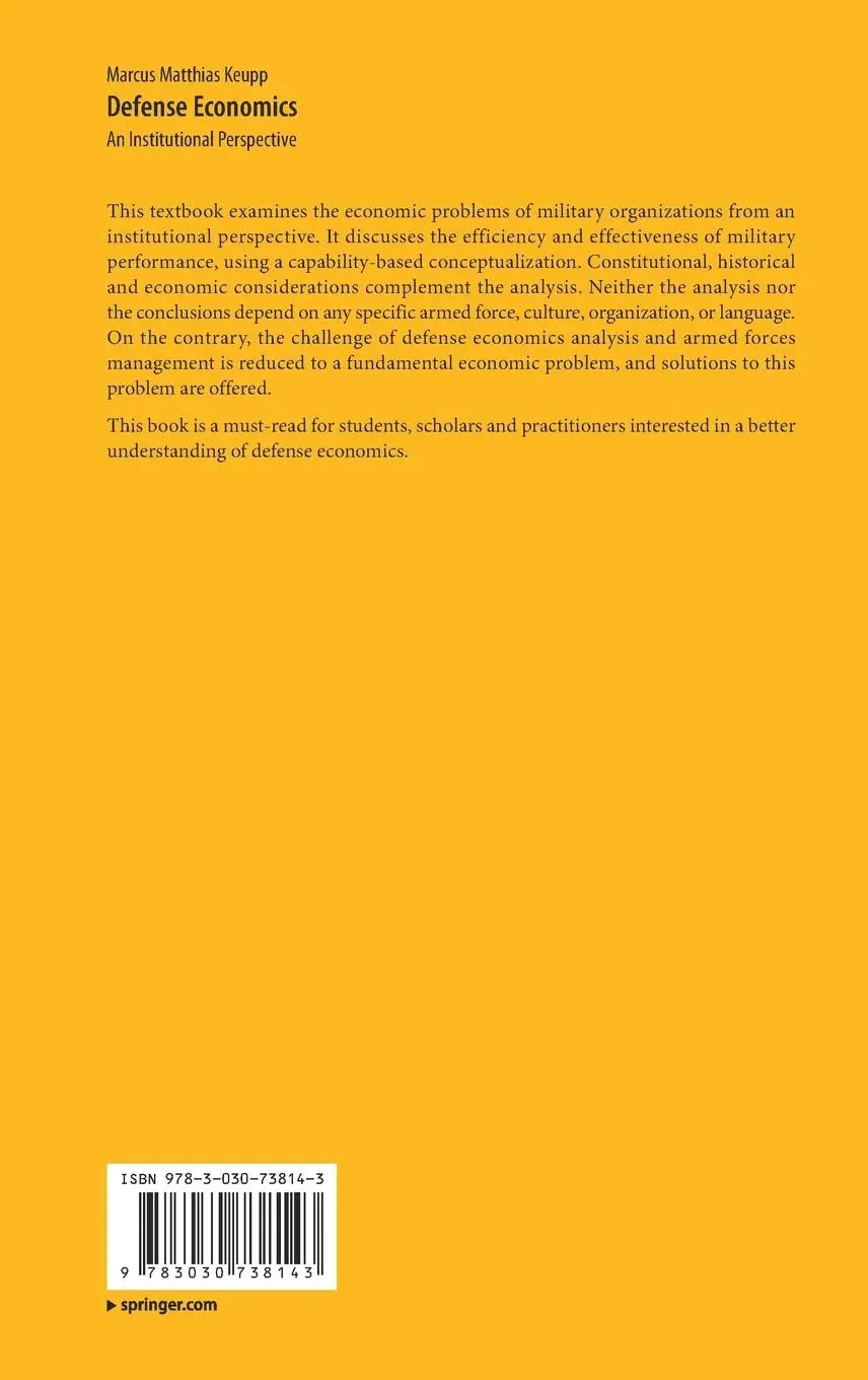 Rückseite: 9783030738143 | Defense Economics | An Institutional Perspective | Keupp | Buch | xiii