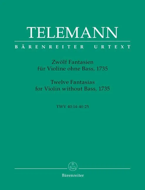 Cover: 9790006428243 | Twelve Fantasias For Violin | TWV 40:14 - 40:25 | Telemann | Buch
