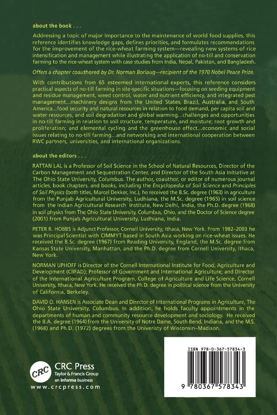 Rückseite: 9780367578343 | Sustainable Agriculture and the International Rice-Wheat System | Buch