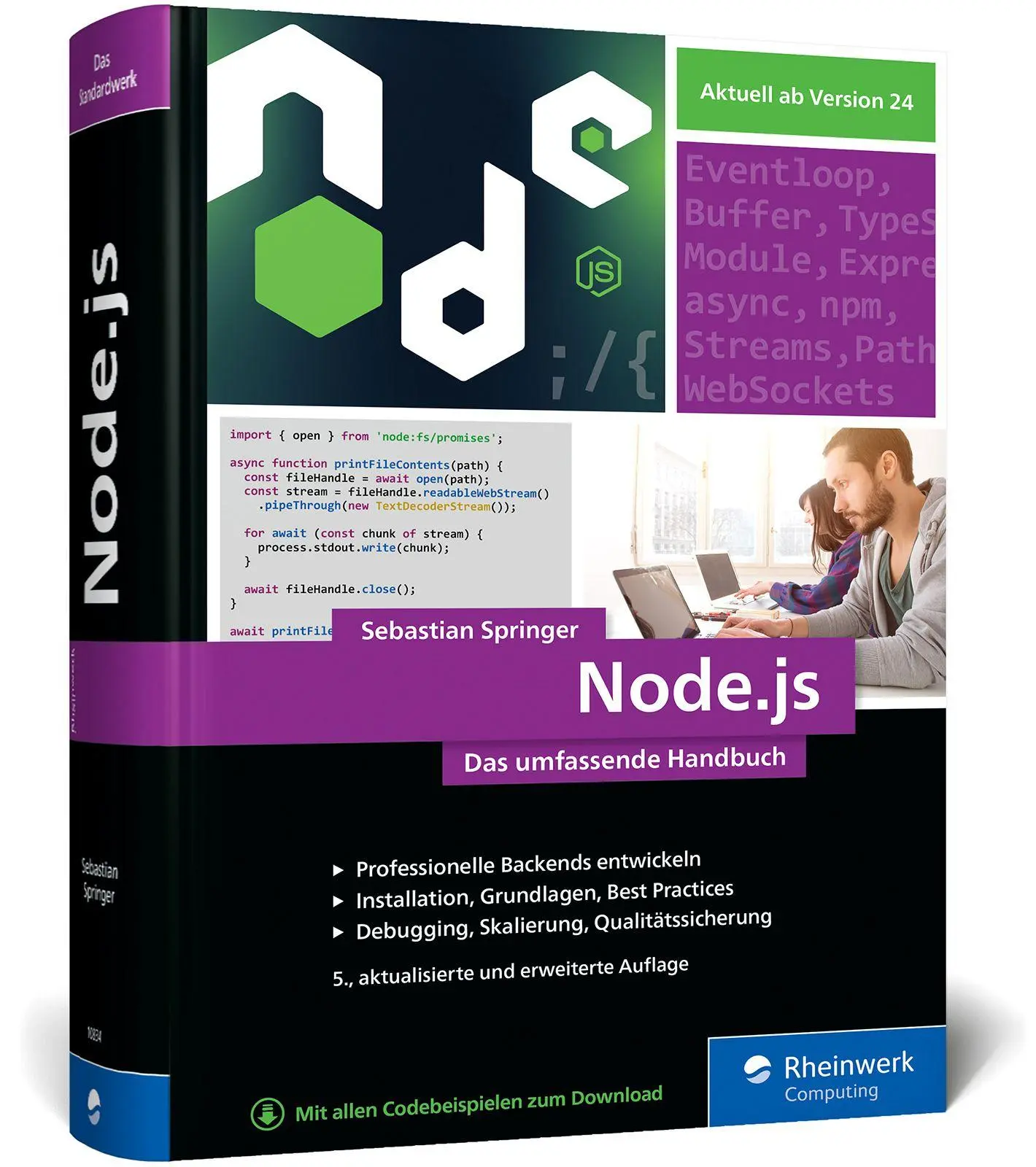 Cover: 9783367108343 | Node.js | Sebastian Springer | Buch | Rheinwerk Computing | 989 S.