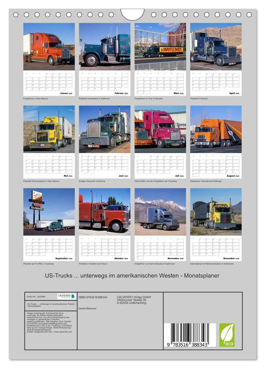 Bild: 9783516388343 | US-Trucks ... unterwegs im amerikanischen Westen - Monatsplaner...