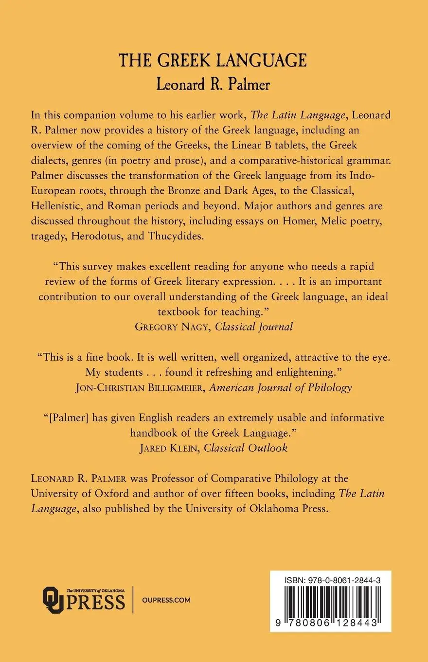 Rückseite: 9780806128443 | The Greek Language | Leonard Robert Palmer | Taschenbuch | Englisch