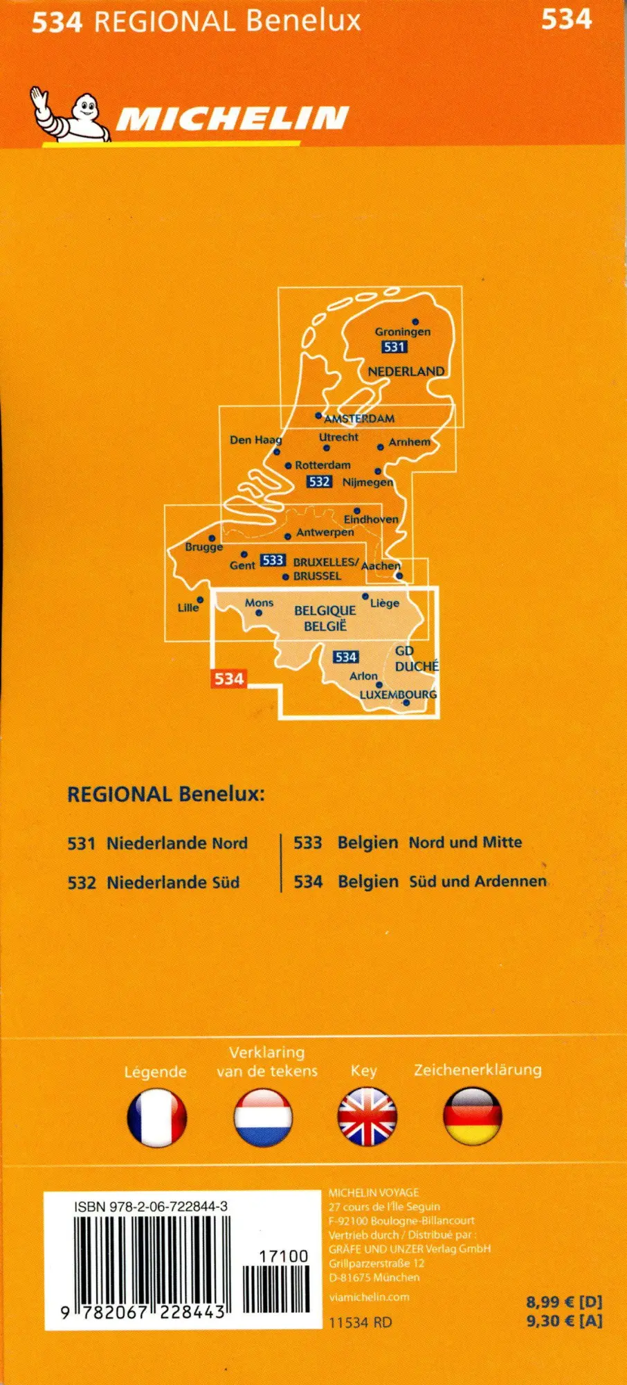 Bild: 9782067228443 | Michelin Belgien Süd | Straßen- und Tourismuskarte 1:200.000 | 1 S.