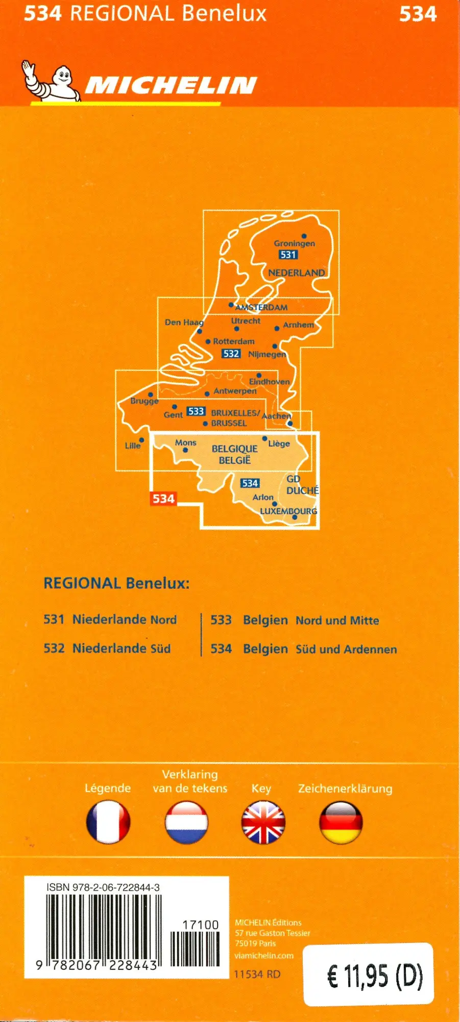 Bild: 9782067228443 | Michelin Belgien Süd | Straßen- und Tourismuskarte 1:200.000 | 1 S.