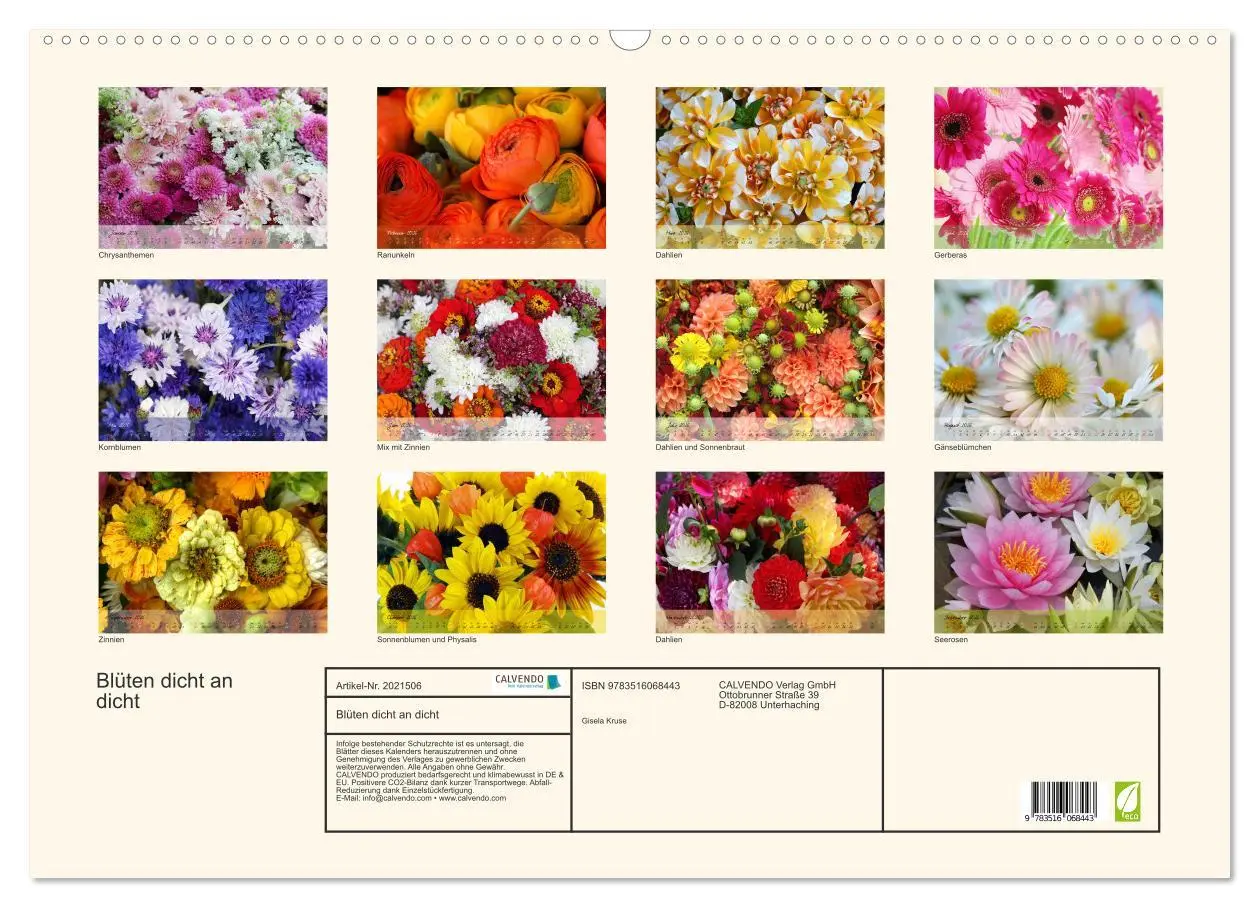 Bild: 9783516068443 | Blüten dicht an dicht (Wandkalender 2026 DIN A2 quer), CALVENDO...