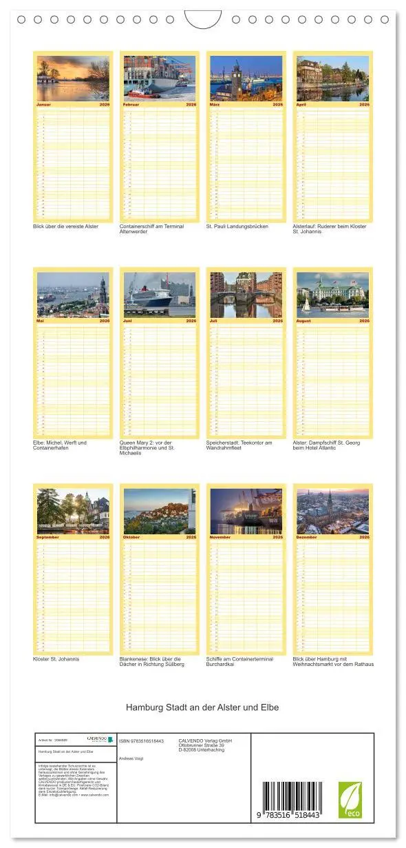 Bild: 9783516518443 | Familienplaner 2026 - Hamburg Stadt an der Alster und Elbe mit 5...