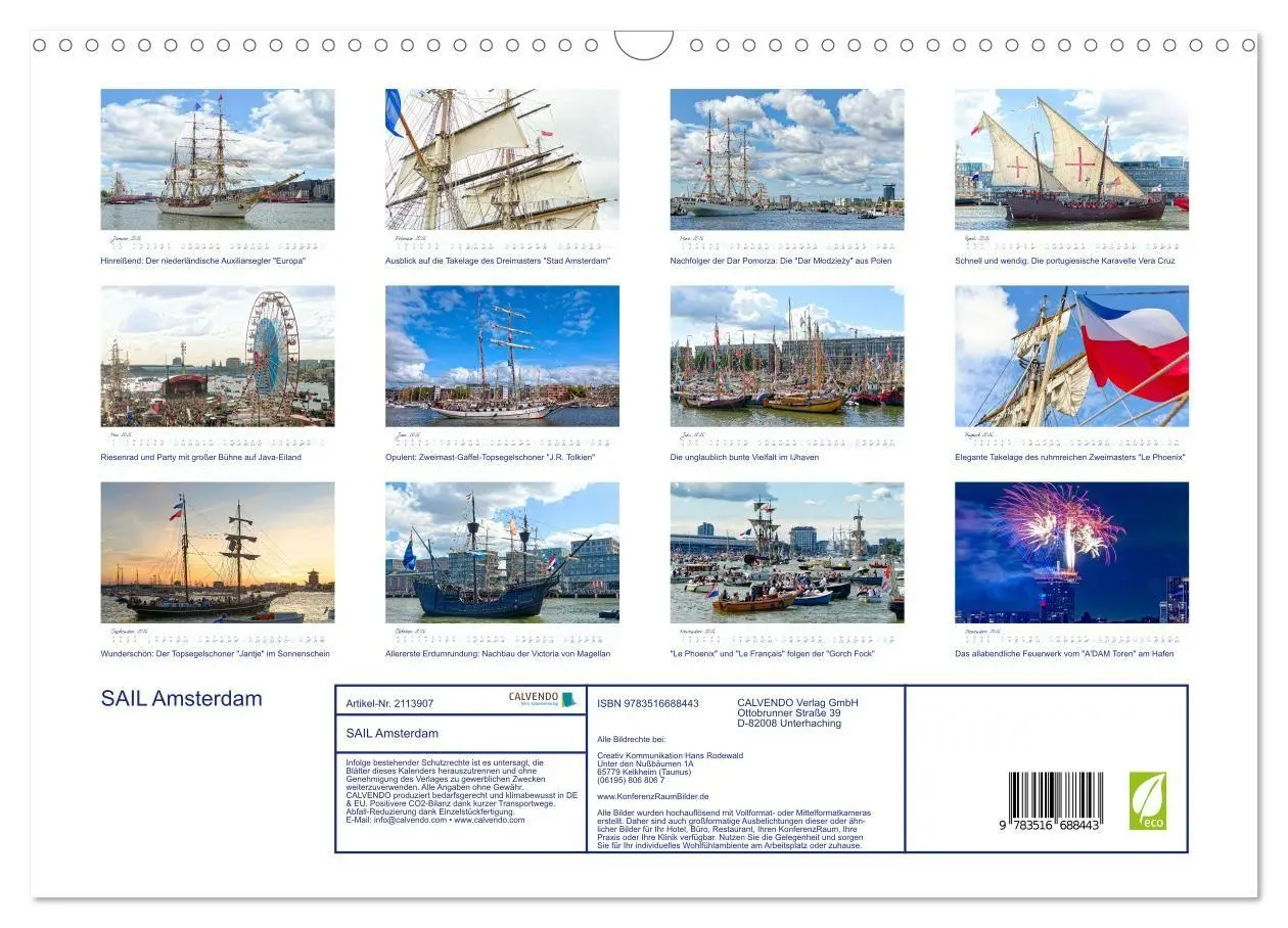 Bild: 9783516688443 | SAIL Amsterdam (Wandkalender 2026 DIN A3 quer), CALVENDO...