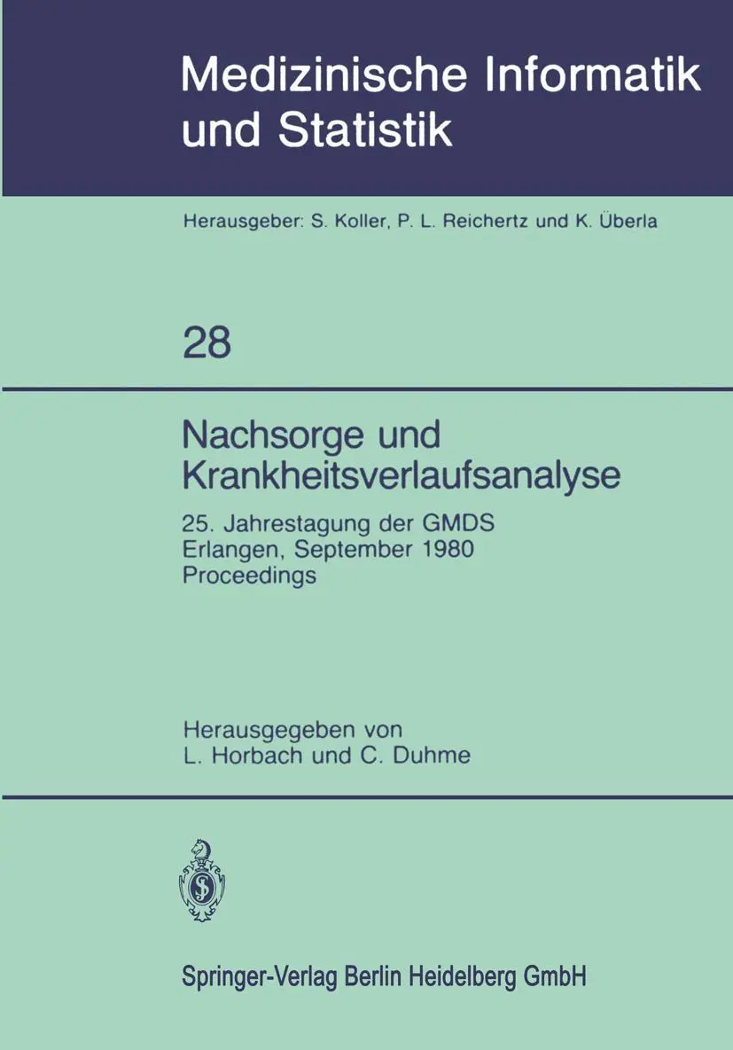Cover: 9783540108443 | Nachsorge und Krankheitsverlaufsanalyse | L. Horbach (u. a.) | Buch