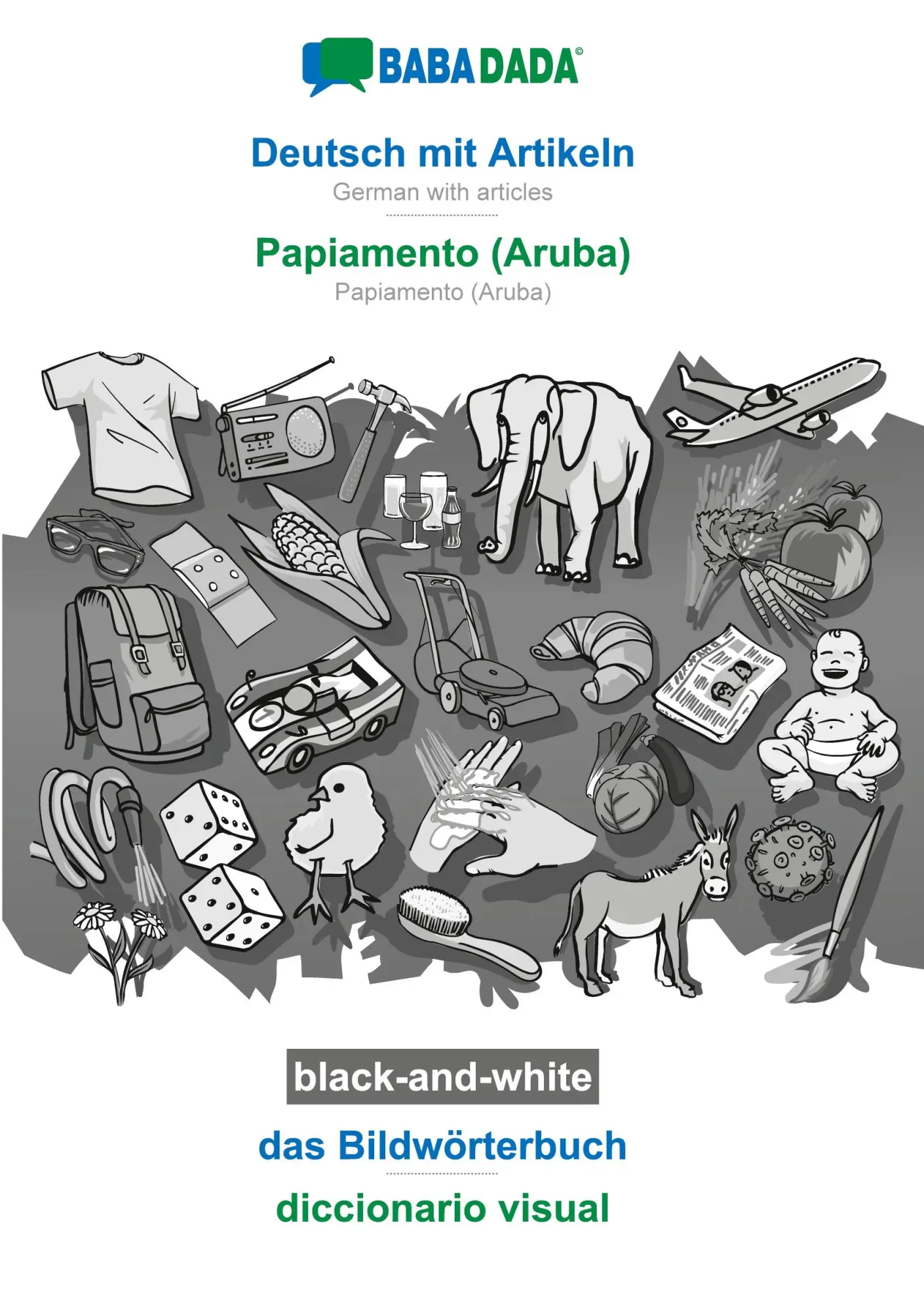 Cover: 9783752208443 | BABADADA black-and-white, Deutsch mit Artikeln - Papiamento...