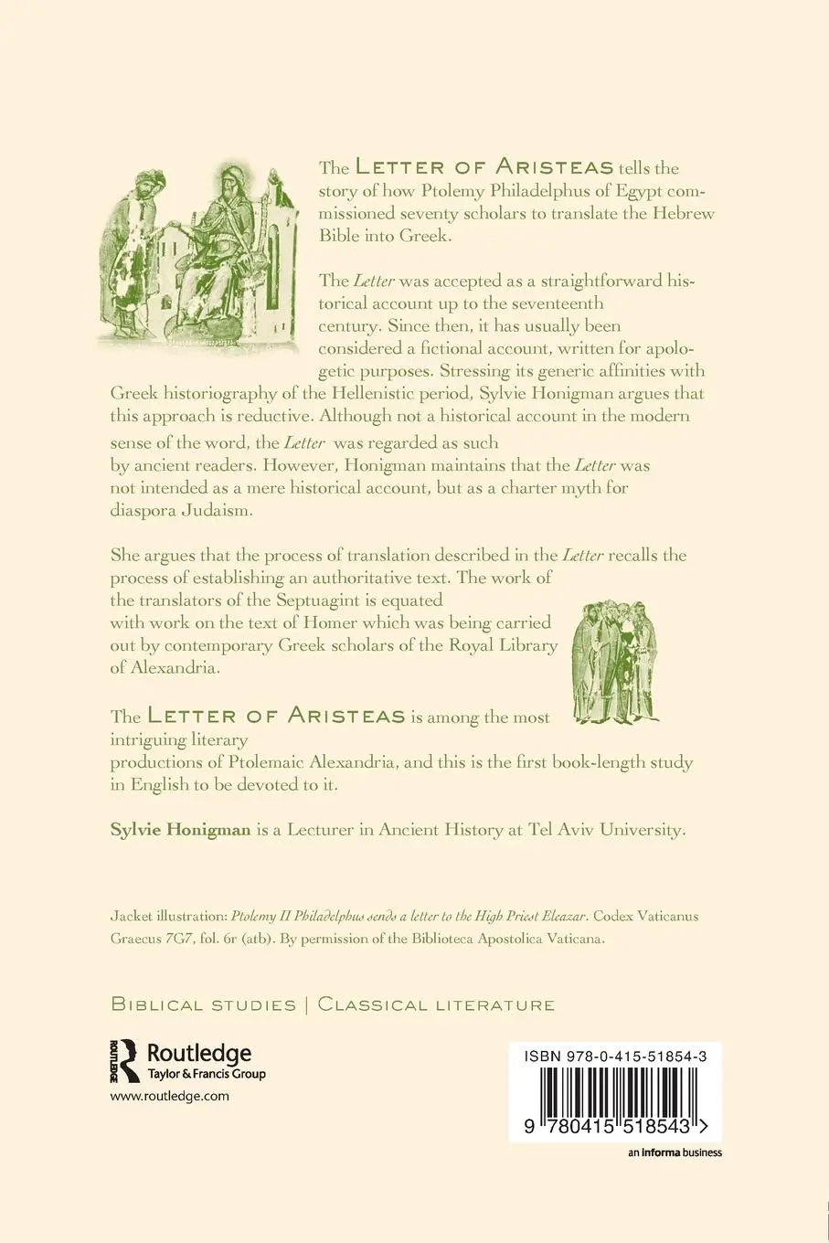 Rückseite: 9780415518543 | The Septuagint and Homeric Scholarship in Alexandria | Sylvie Honigman