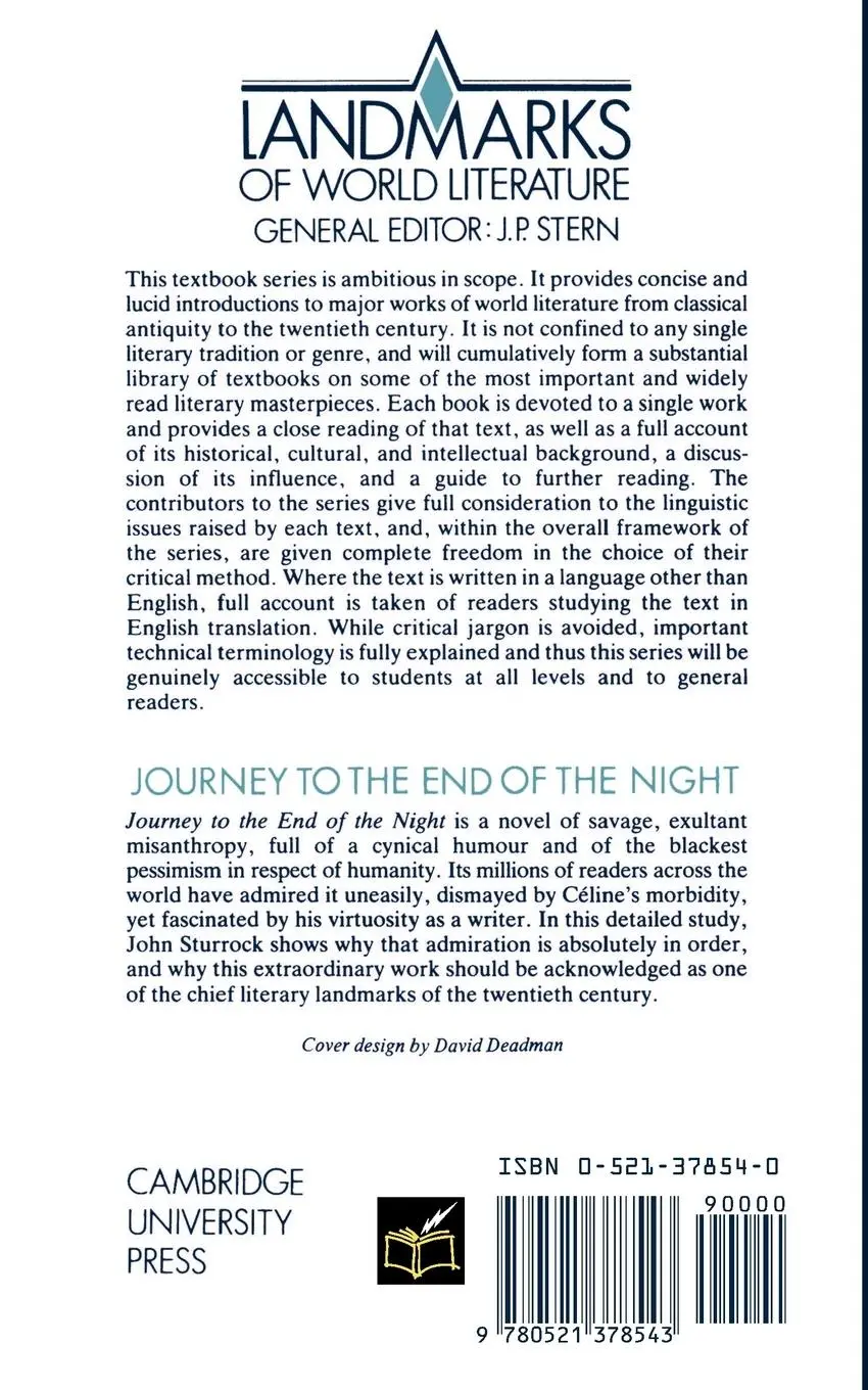 Rückseite: 9780521378543 | Louis-Ferdinand Celine, Journey to the End of the Night | Sturrock