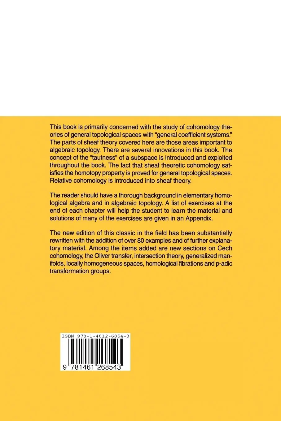 Rückseite: 9781461268543 | Sheaf Theory | Glen E. Bredon | Taschenbuch | xi | Englisch | 2012
