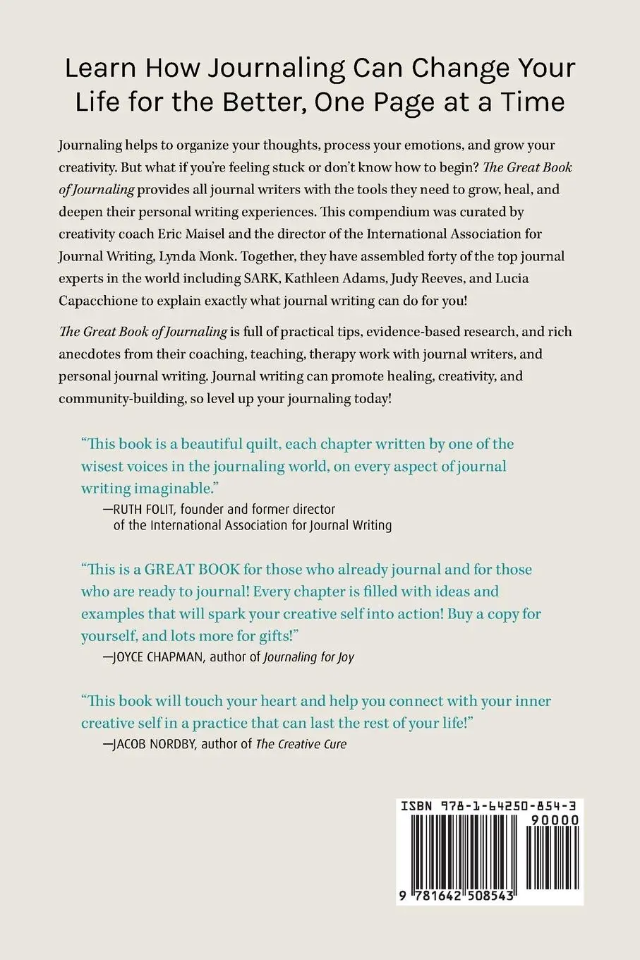 Rückseite: 9781642508543 | The Great Book of Journaling | Eric Maisel (u. a.) | Taschenbuch