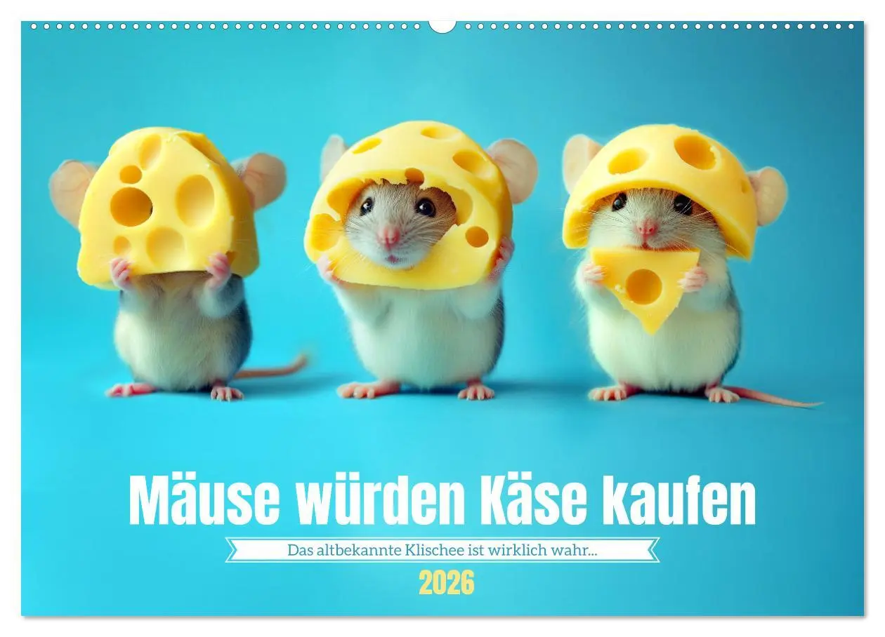 Cover: 9783457278543 | Mäuse würden Käse kaufen (Wandkalender 2026 DIN A2 quer), CALVENDO...