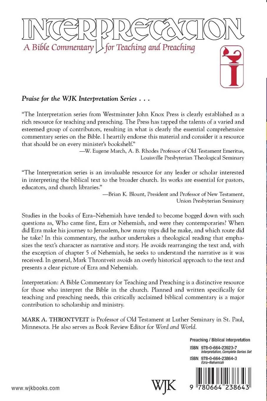 Rückseite: 9780664238643 | Ezra-Nehemiah | Mark A. Throntveit | Taschenbuch | Englisch | 2012