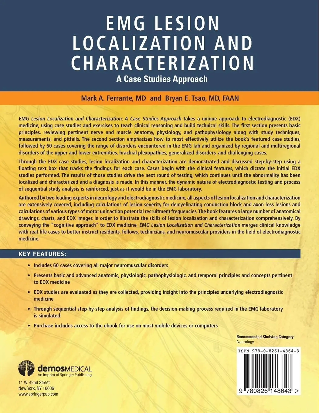 Rückseite: 9780826148643 | EMG Lesion Localization and Characterization | A Case Studies Approach
