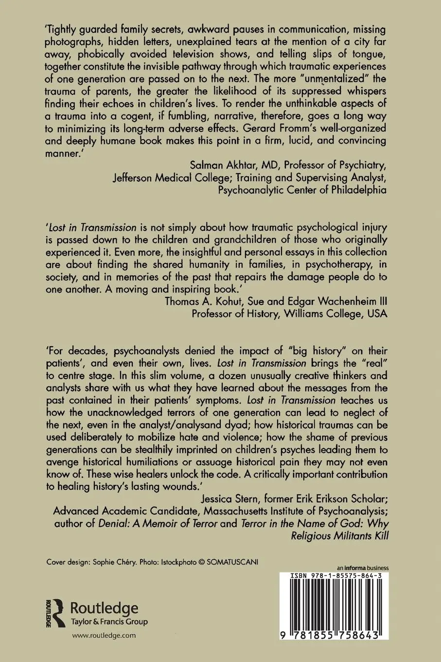 Rückseite: 9781855758643 | Lost in Transmission | Studies of Trauma Across Generations | Fromm