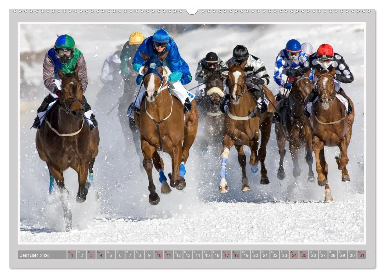 Bild: 9783457638743 | Pferde-Rennen auf Schnee und im Wasser (Wandkalender 2026 DIN A2...