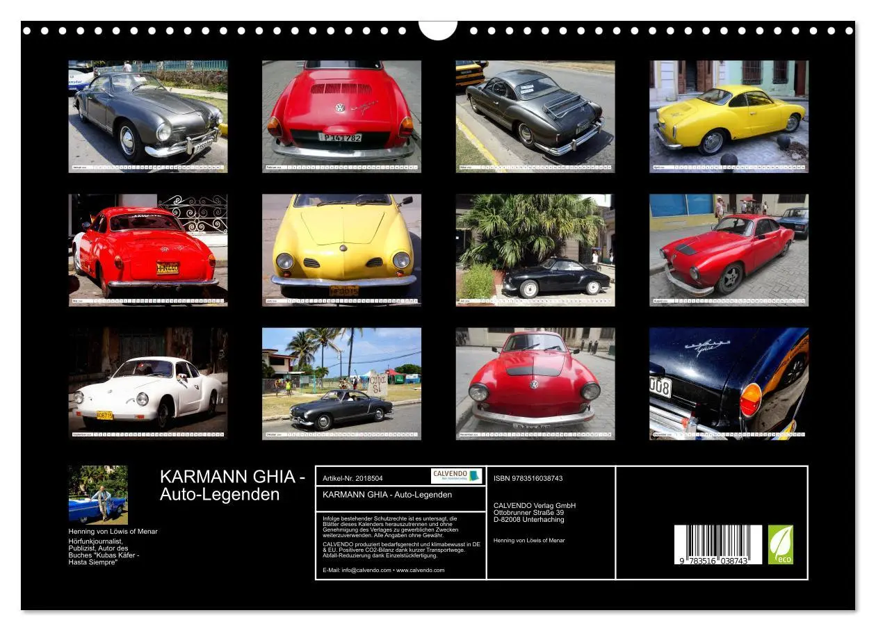 Bild: 9783516038743 | KARMANN GHIA - Auto-Legenden (Wandkalender 2026 DIN A3 quer),...