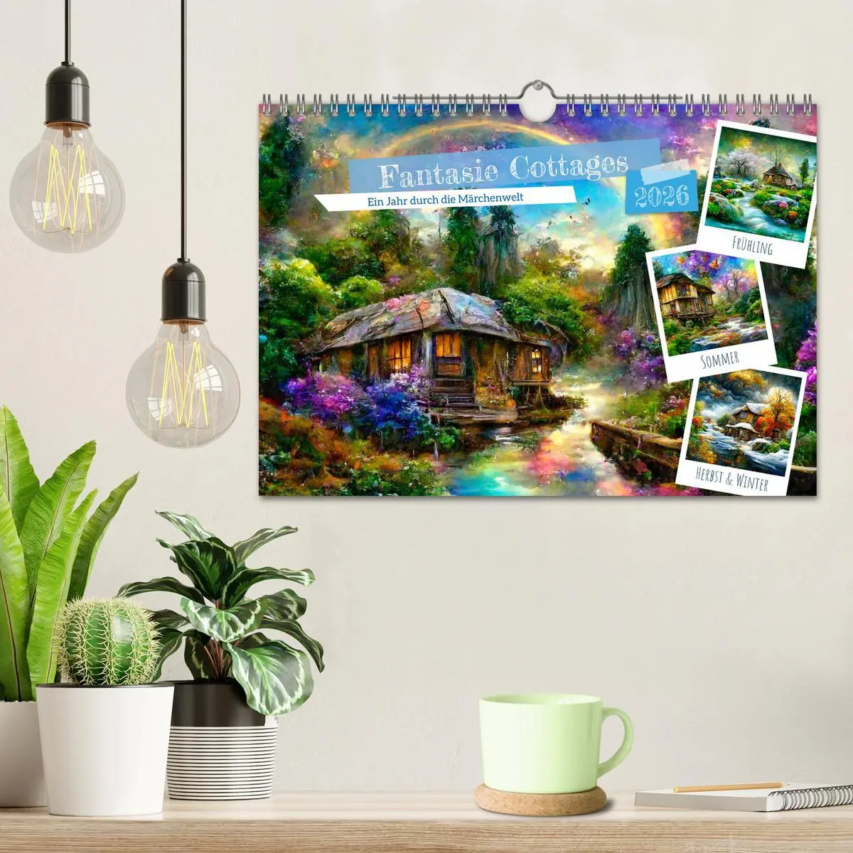 Bild: 9783457558843 | Fantasie Cottages - Ein Jahr durch die Märchenwelt (Wandkalender...