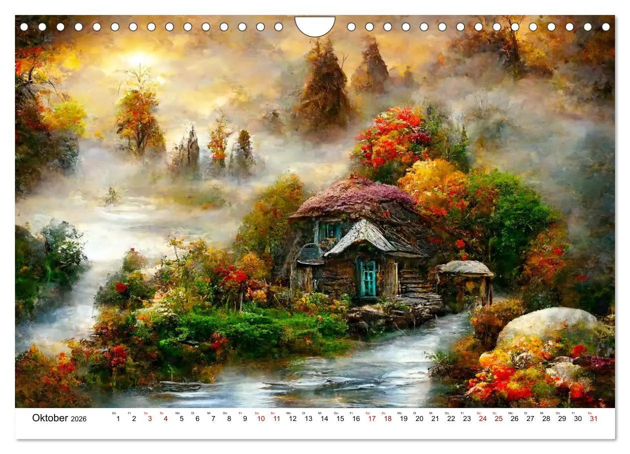 Bild: 9783457558843 | Fantasie Cottages - Ein Jahr durch die Märchenwelt (Wandkalender...