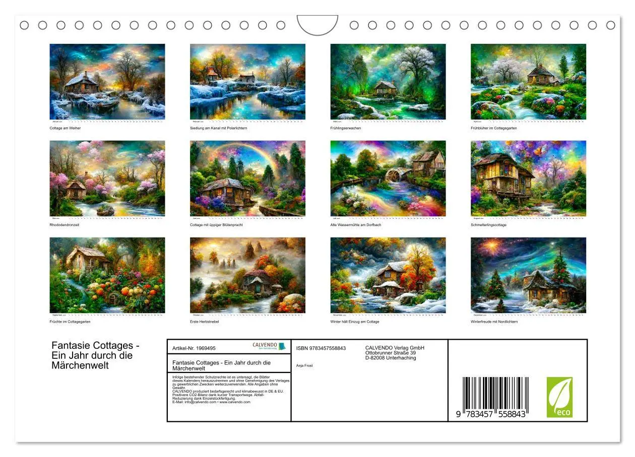 Bild: 9783457558843 | Fantasie Cottages - Ein Jahr durch die Märchenwelt (Wandkalender...