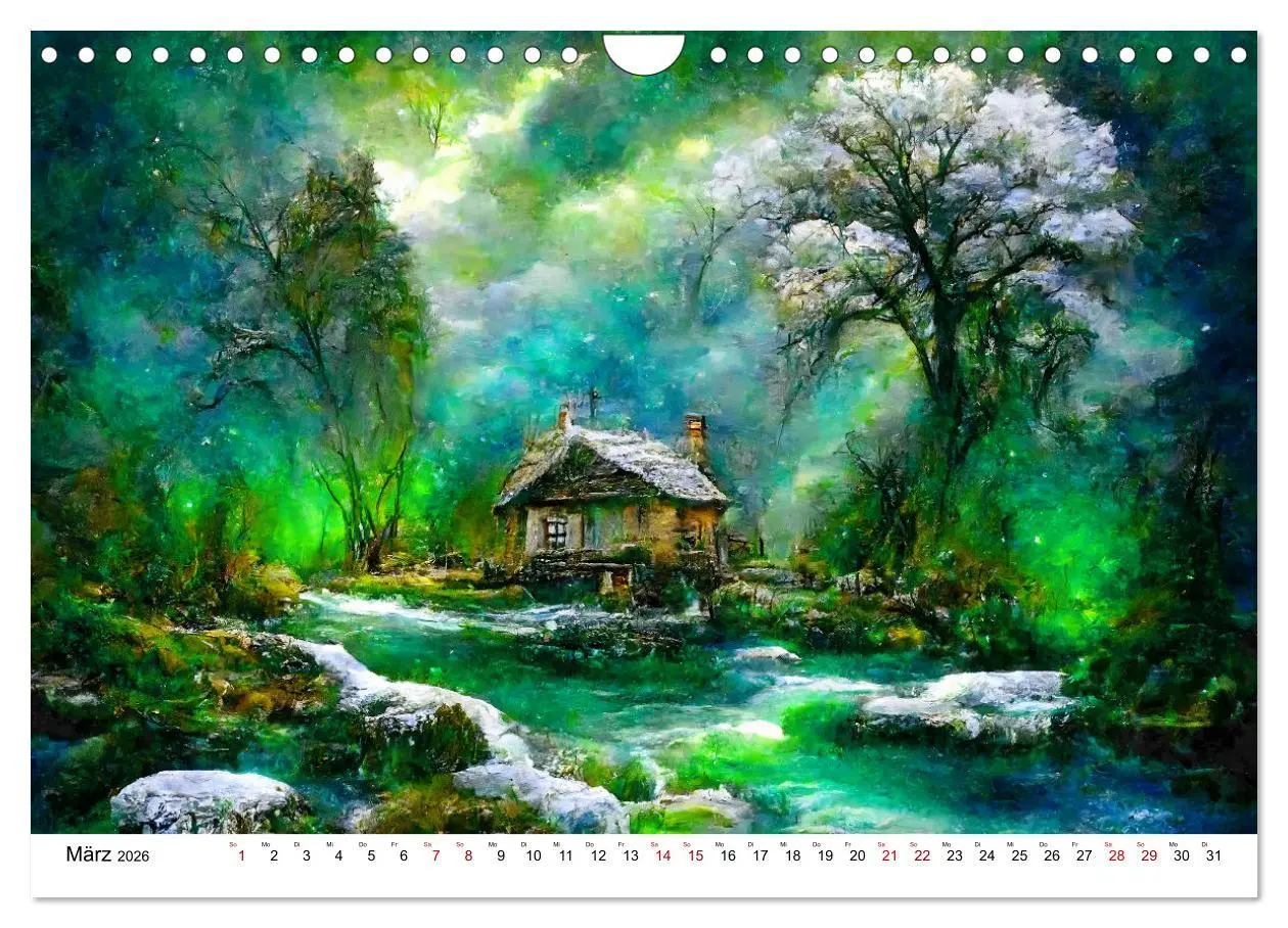 Bild: 9783457558843 | Fantasie Cottages - Ein Jahr durch die Märchenwelt (Wandkalender...