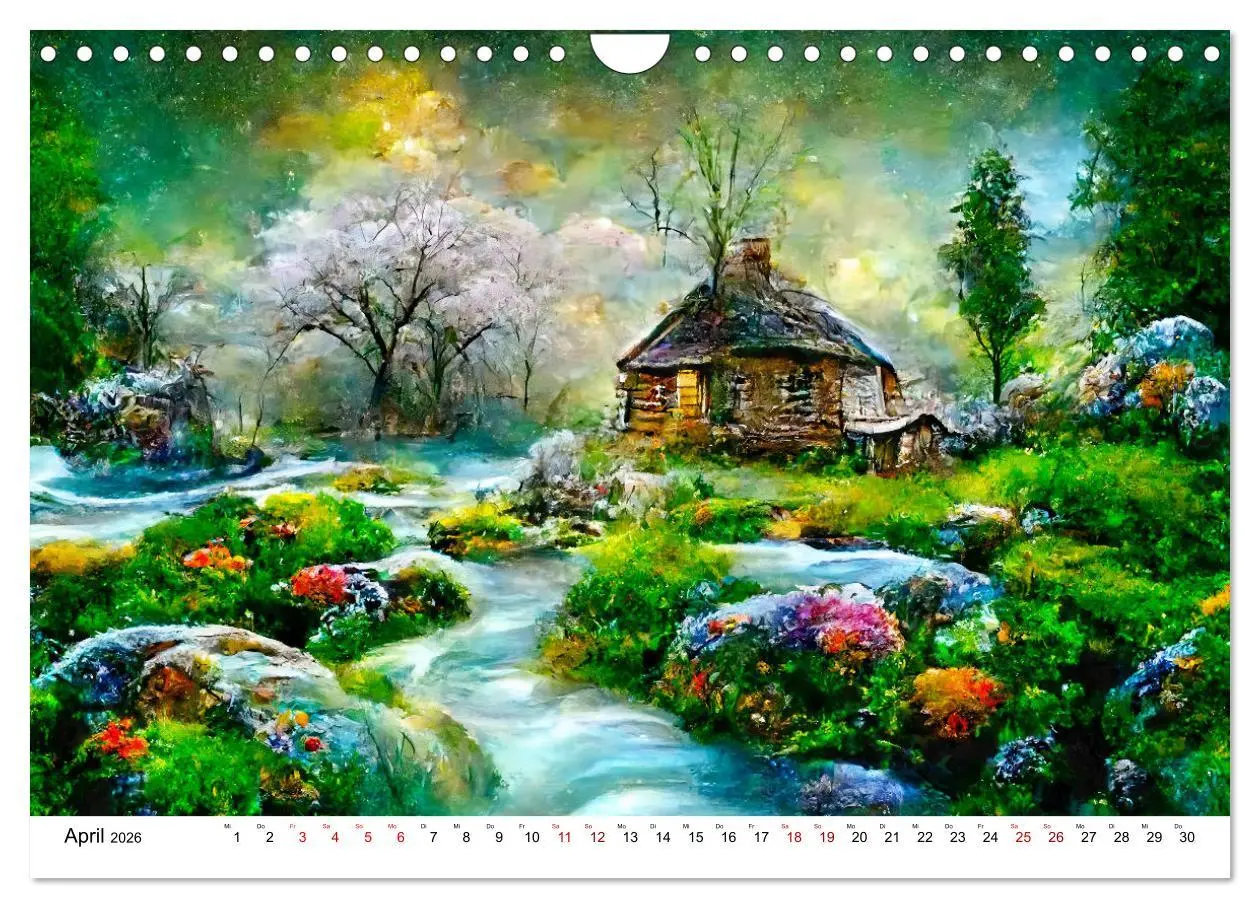 Bild: 9783457558843 | Fantasie Cottages - Ein Jahr durch die Märchenwelt (Wandkalender...