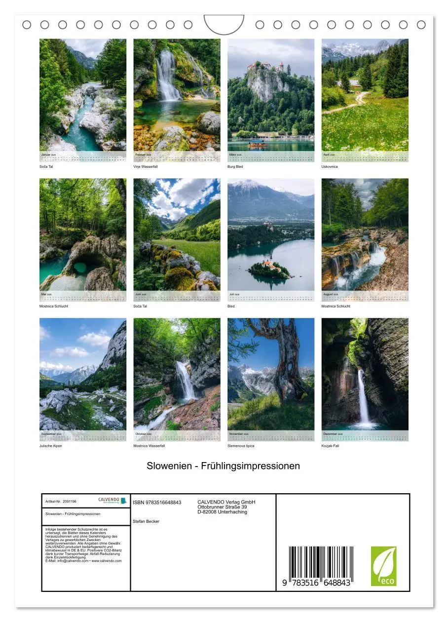 Bild: 9783516648843 | Slowenien - Frühlingsimpressionen (Wandkalender 2026 DIN A4 hoch),...