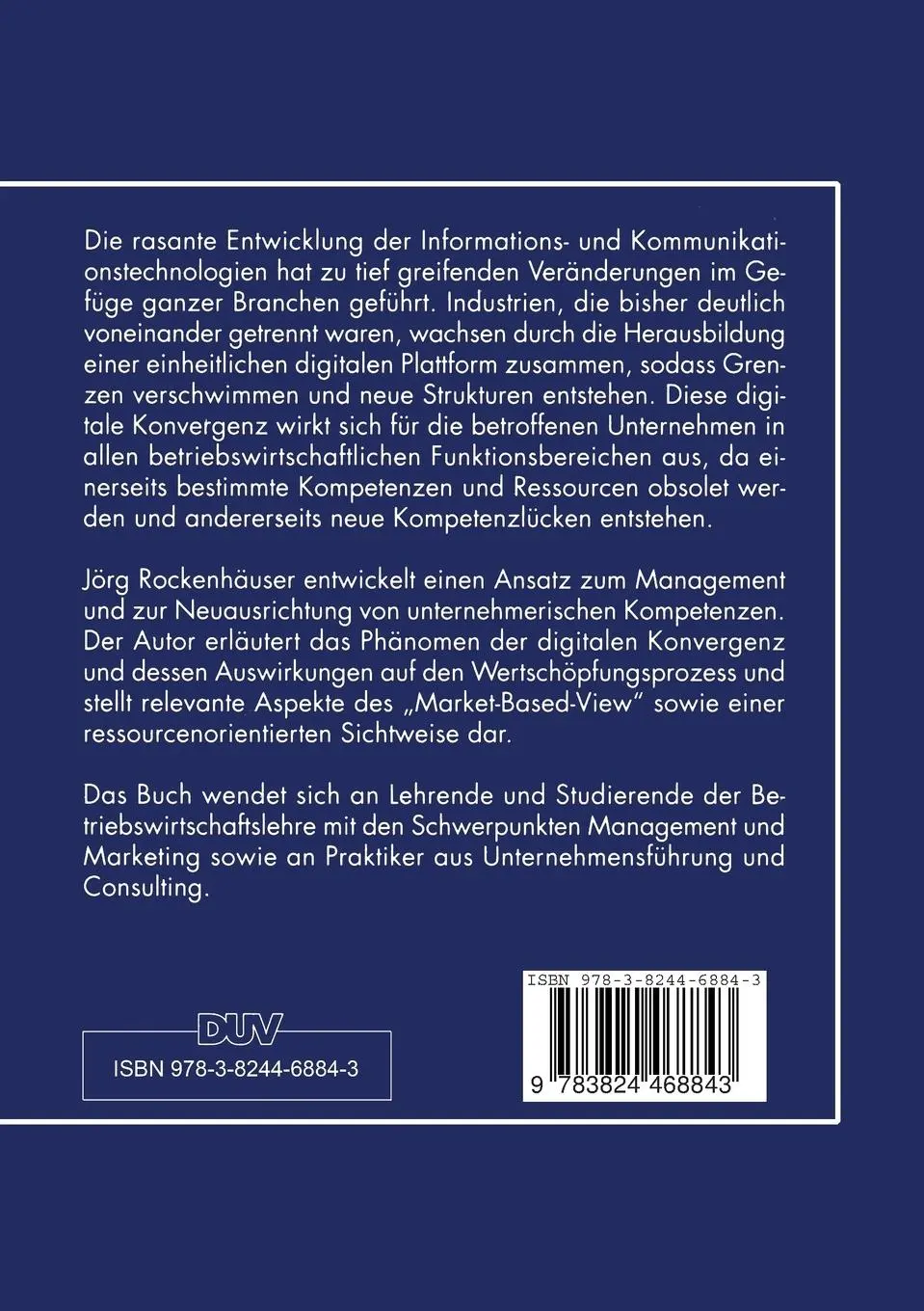 Rückseite: 9783824468843 | Digitale Konvergenz und Kompetenzenmanagement | Jörg Rockenhäuser