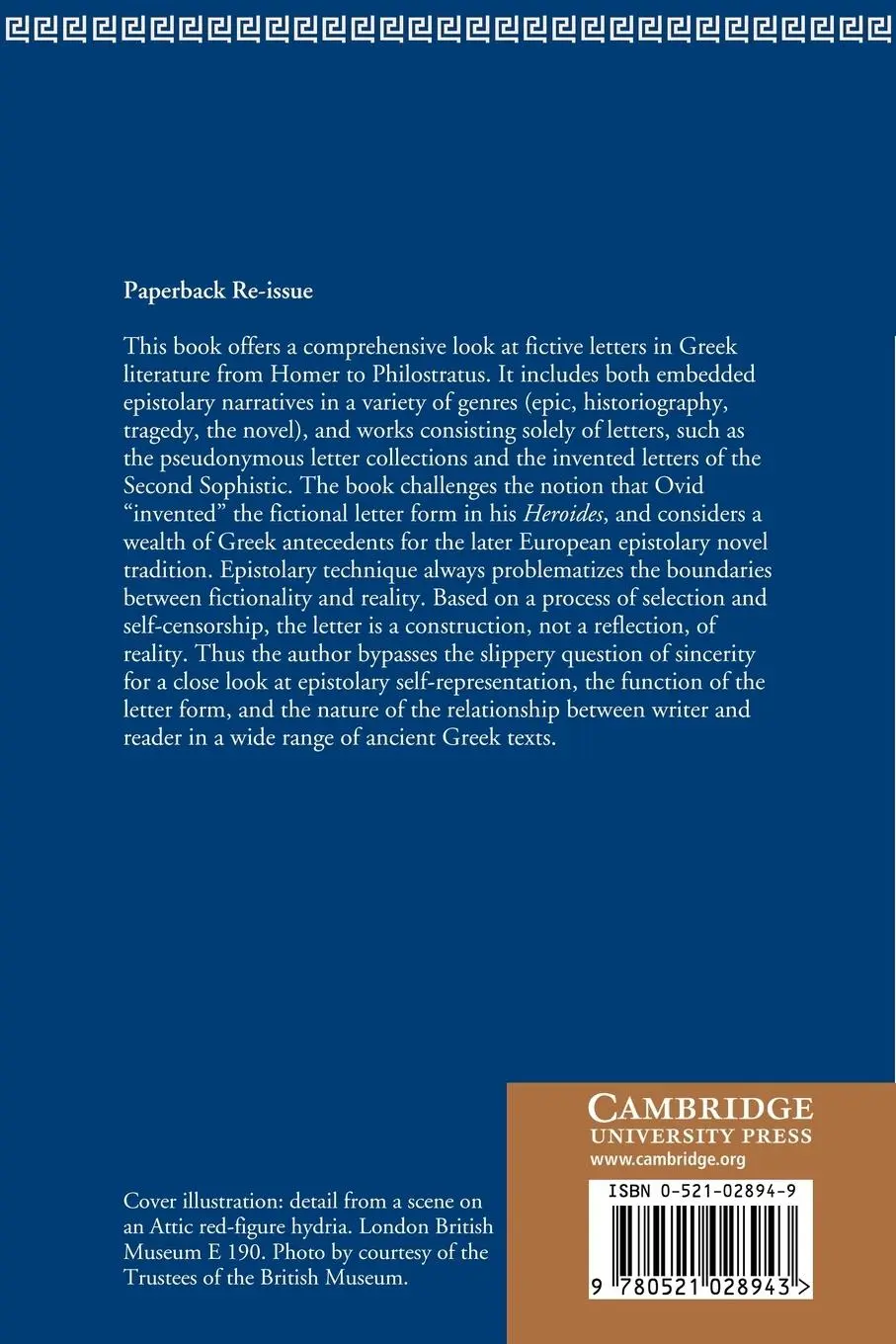 Rückseite: 9780521028943 | Ancient Epistolary Fictions | The Letter in Greek Literature | Buch