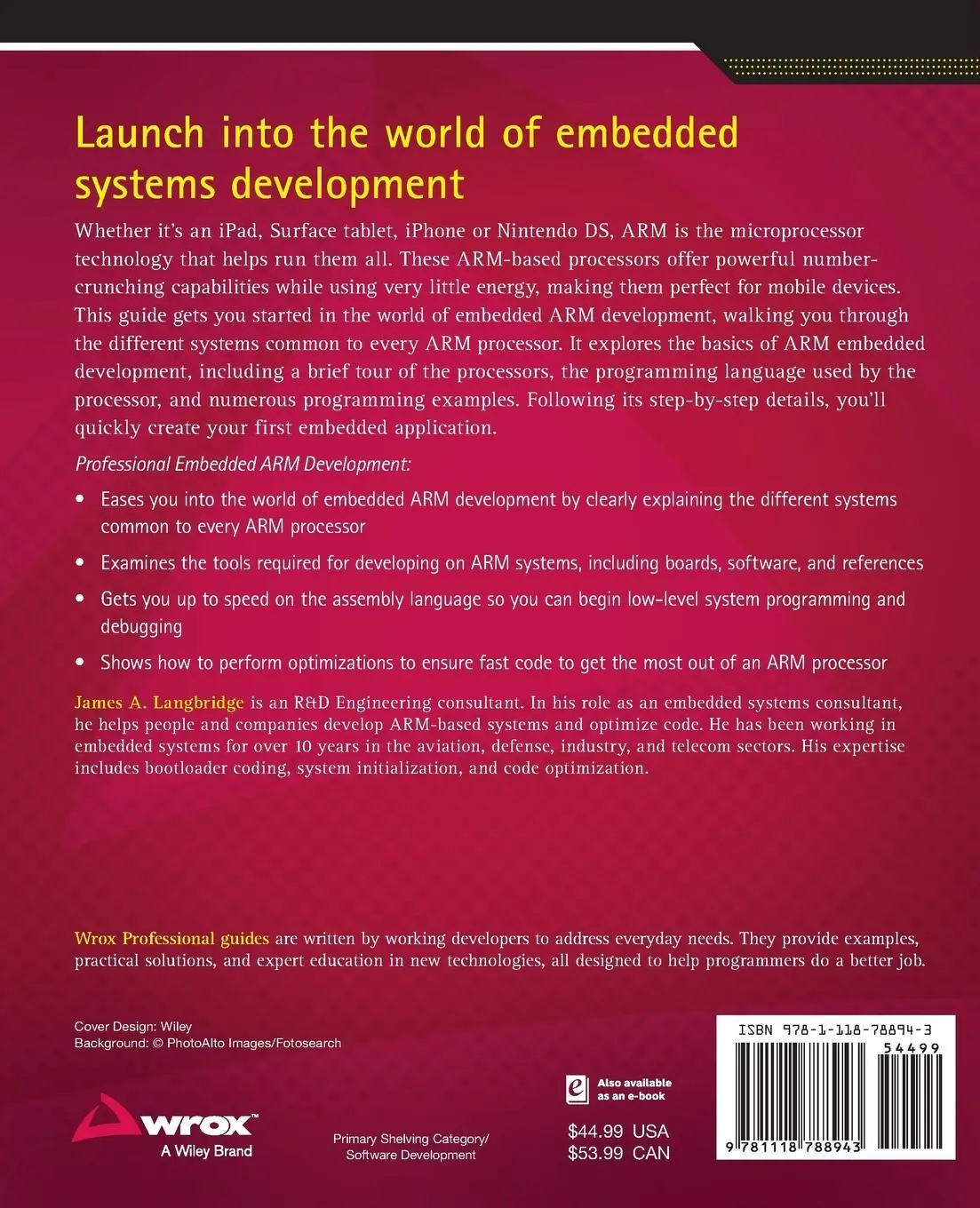 Rückseite: 9781118788943 | Professional Embedded Arm Development | James A Langbridge | Buch