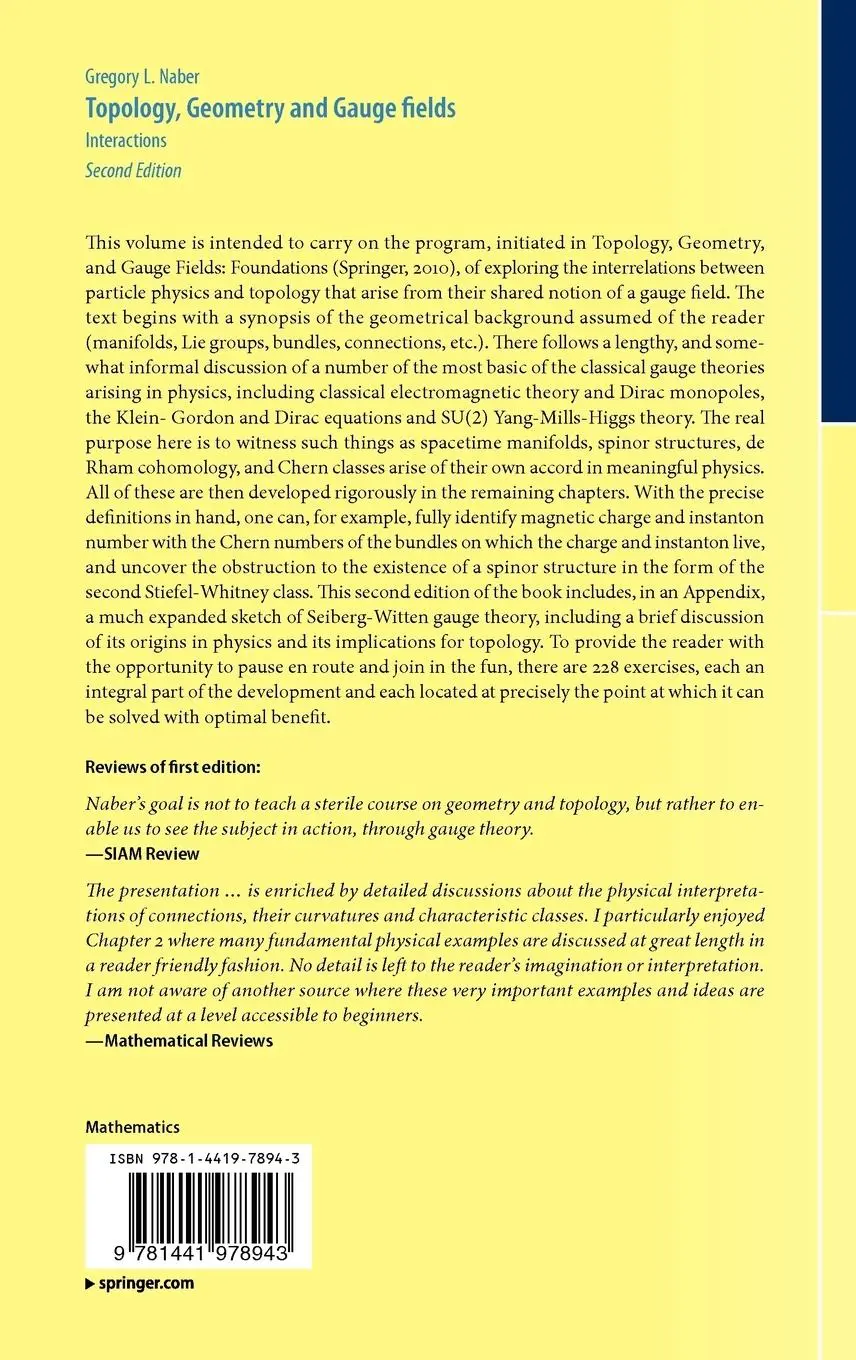 Rückseite: 9781441978943 | Topology, Geometry and Gauge fields | Interactions | Gregory L. Naber