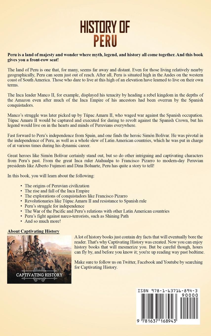 Rückseite: 9781637168943 | History of Peru | Captivating History | Buch | Englisch | 2023