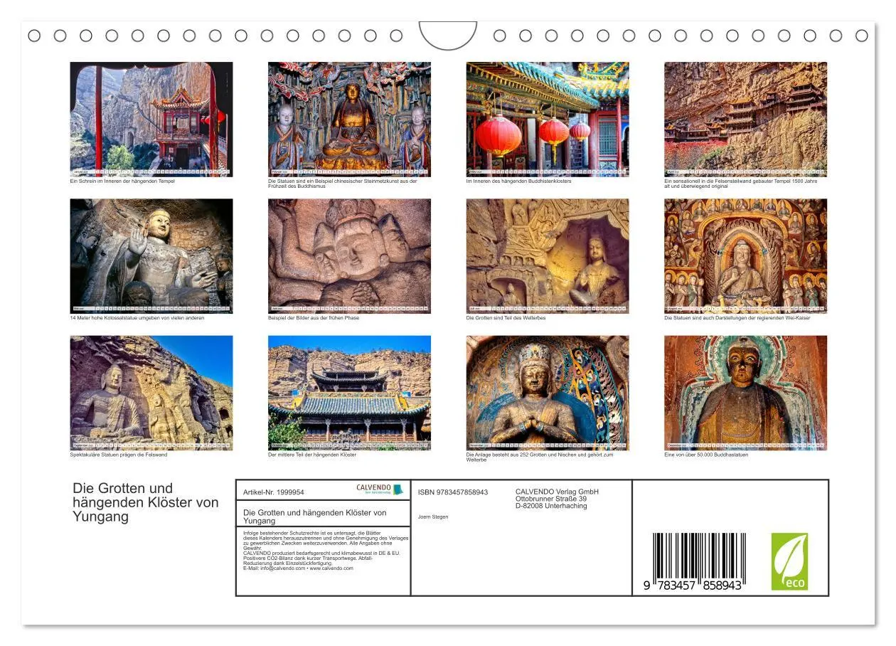 Bild: 9783457858943 | Die Grotten und hängenden Klöster von Yungang (Wandkalender 2026...