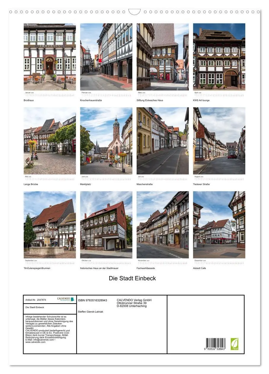 Bild: 9783516328943 | Die Stadt Einbeck (Wandkalender 2026 DIN A2 hoch), CALVENDO...