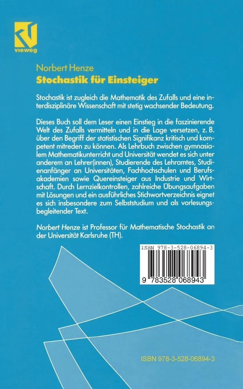 Rückseite: 9783528068943 | Stochastik für Einsteiger | Norbert Henze | Taschenbuch | Deutsch