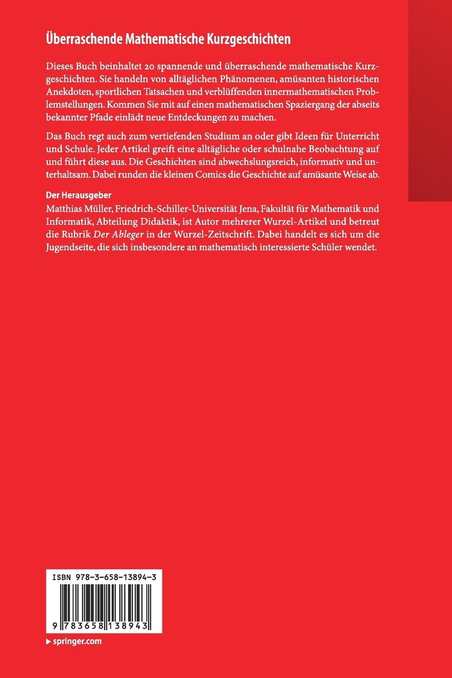 Rückseite: 9783658138943 | Überraschende Mathematische Kurzgeschichten | Matthias Müller | Buch