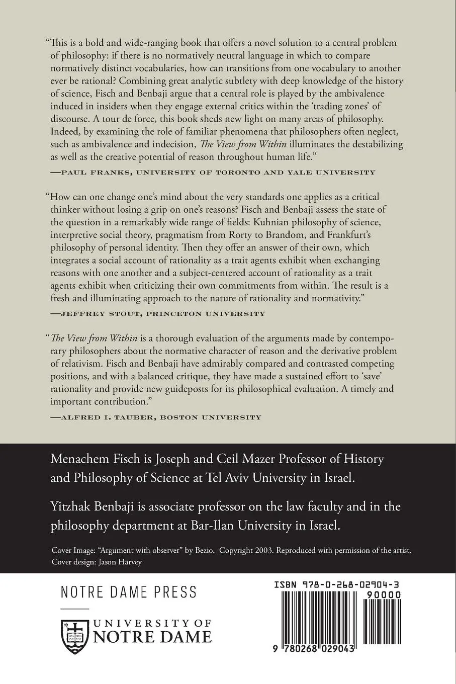 Rückseite: 9780268029043 | View from Within | Normativity and the Limits of Self-Criticism | Buch