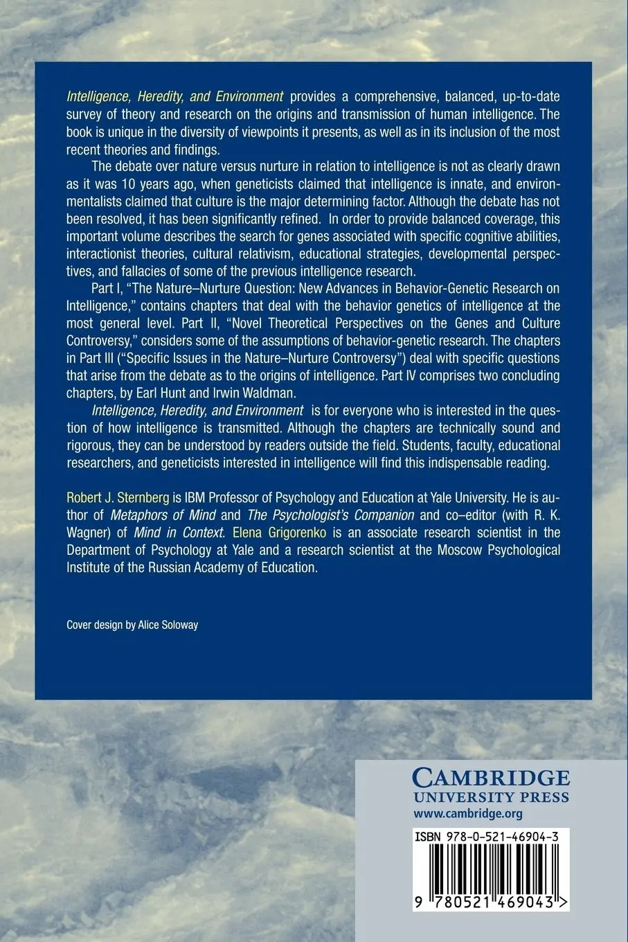 Rückseite: 9780521469043 | Intelligence, Heredity and Environment | Robert J. Sternberg (u. a.)